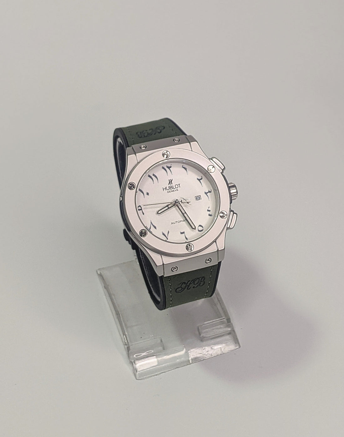 HUB Arabic Silver Dial (Green Strap)